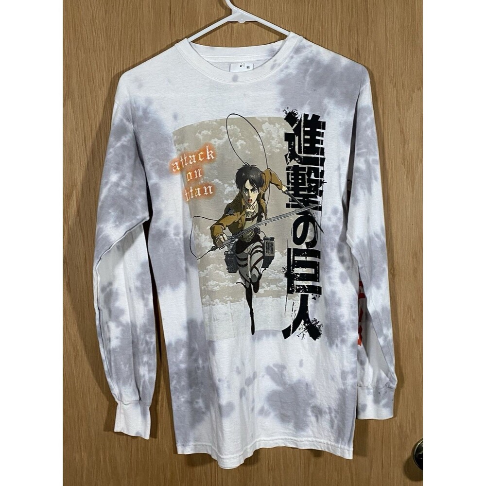Attack on Titan Season 3 Long Sleeve Tie Dye Anime Graphic T-Shirt Eren Yeager